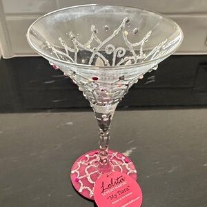 Lolita Tiara-Inspired Martini Glass with Pink and Silver Accents